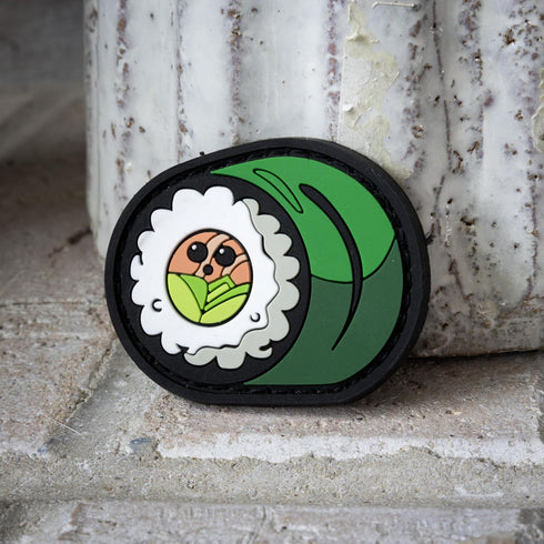 5 Piece - Salmon Nigiri, Gunkan Tobiko Roll, Maki Roll, Onigiri, Dragon Roll - Kawaii Sushi PVC Rubber Morale Patch |