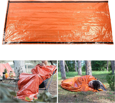 Orange Multi-Purpose Insulated Sleeping Bag, Waterproof for Camping and Hiking