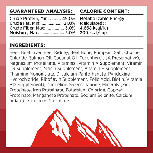 BIXBI Rawbble Freeze Dried Cat Food, Beef Recipe, 3.5 oz - 97% Meat and Organs, USA Made Raw Cat Food