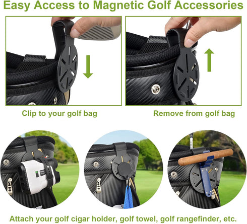 iGuerburn Metal Landing Pads for Golf Bags - Magnetic Accessories for Men with Soft Rubber
