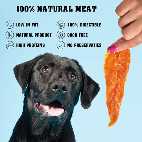 1.5 lb Pack Beloved Pets Dog Treats Chicken Jerky Dog Food & High Protein Chews for Large, Medium & Small Breeds