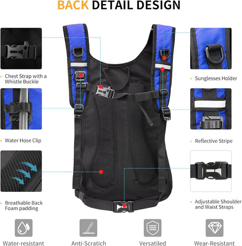 Hydration Backpack 20L with 2L Water Bladder, Large Storage Hiking Daypack for Men Women, Lightweight Insulation