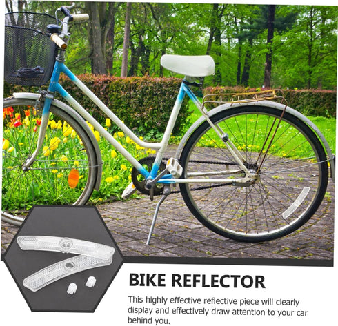 Kisangel 10pcs Bicycle Reflector - White Wheel Reflectors for Night Riding Accessories