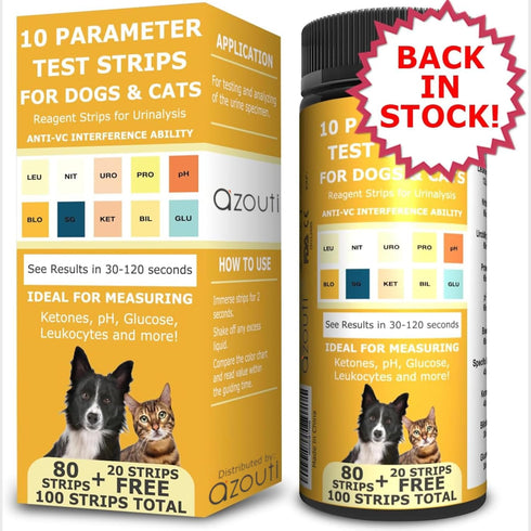 Pet Test Strips for Dogs, Cats, and Other Animal Pets. Accurate Urine Monitoring and Testing Kit That Helps