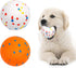 2pack 3''Durable Dog Balls for Aggressive Chewers,Indestructible Bouncy Floating Balls for Training Dog Catch and Fetch,Durable Solid Tennis Ball Toys for Large Medium Dog White Orange