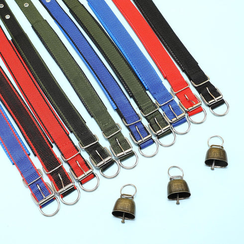 10 Sets Goat Collars with Bells, Adjustable Sheep Collar with Copper Bronze Bells for Small Animals, Farm Animal