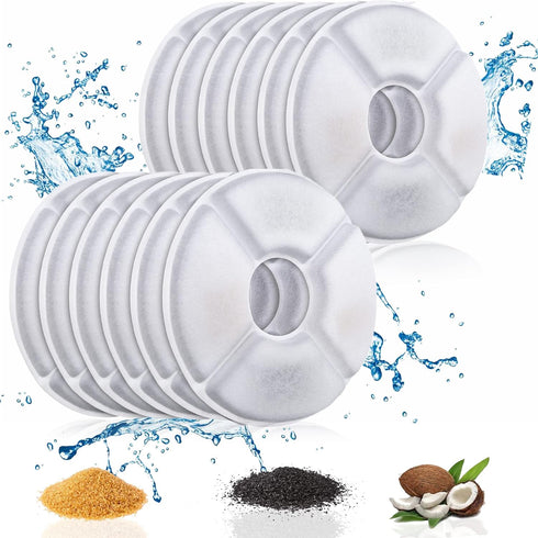 12 Pack Cat Water Fountain Filters - Replacement Filter for 81oz/2.4L Automatic Pet Cat Dog Water Fountain