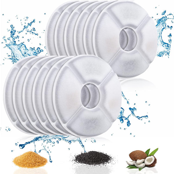 12 Pack Cat Water Fountain Filters - Replacement Filter for 81oz/2.4L Automatic Pet Cat Dog Water Fountain