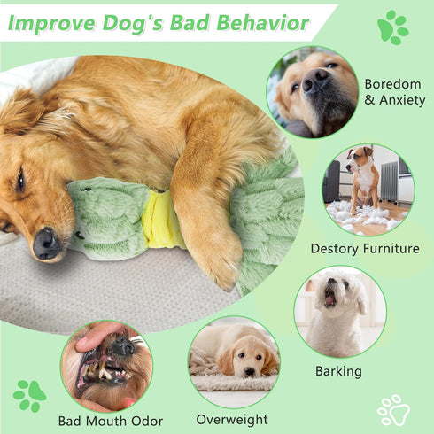 Large Plush Squeaky Dog Toys for Aggressive Chewers, Interactive Tug of War Puppy Toys for Indoor Play - Duck