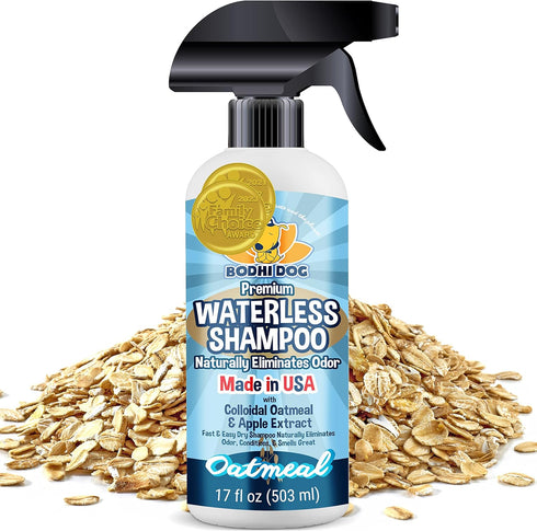 Bodhi Dog Waterless Shampoo, Natural Dry Shampoo for Dogs & Cats, No Rinse Required, Vet Approved, 17 Fl Oz