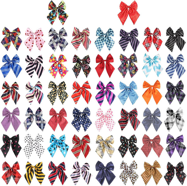 Segarty 50pcs Dog Bow Ties, Adjustable Bowtie Collars for Small Medium Dogs, Cute Neckties for Pet Grooming