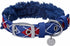 Blueberry Pet Soft Padded Dog Collar, Royal Blue Scottish Argyle Fleece for Small Dogs, Adjustable Neck 9-12.5"