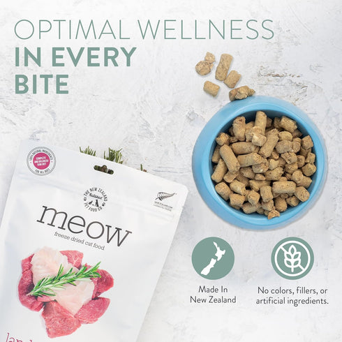Meow Duck Freeze Dried Raw Cat Food, Mixer or Topper, High Protein, 1.76 oz