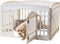 IRIS USA Dog Playpen, 4-Panel 24" Pet Playpen with Door, Indoor/Outdoor Customizable White