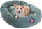 Majestic Pet 32 Inch Micro Velvet Calming Dog Bed, Washable Cozy Round Bed with Spine Support, Fluffy Donut (32x23x7