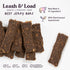 Leash & Load Dog Treats Beef Jerky Snack Bars, 5 oz Bag, Natural Superfood Grain Free Dog Treat Made with Real Beef,