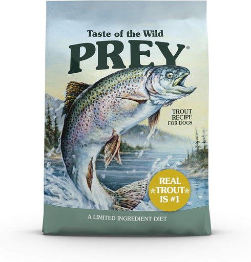 Taste of the Wild Prey Real Meat High Protein Trout Limited Ingredient Dry Dog Food Grain-Free Recipe, 8 lb
