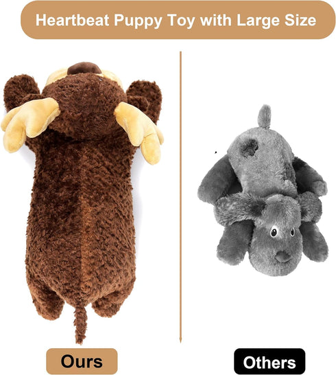 Dog Heartbeat Toy for Separation Anxiety Relief - Automatic Timing Heartbeat Stuffed Animal for Dogs and Cats