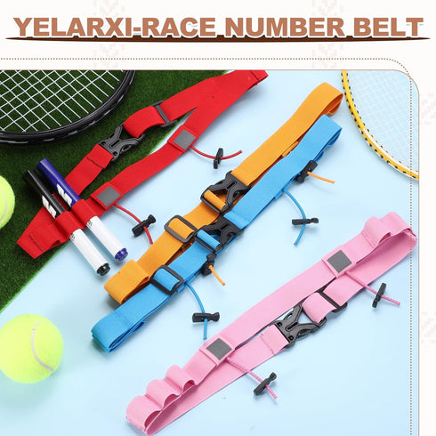 6 1Pcs, Bib Belt, Race Belt Triathlon Running Number Holder Elastic Comfortable with Gel Loops, Sport Race Bib Holder