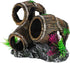 UNEAK Aquarium Decorations, Three Stacked Broken Barrels Ornament for Fish Tank Landscaping, Resin for