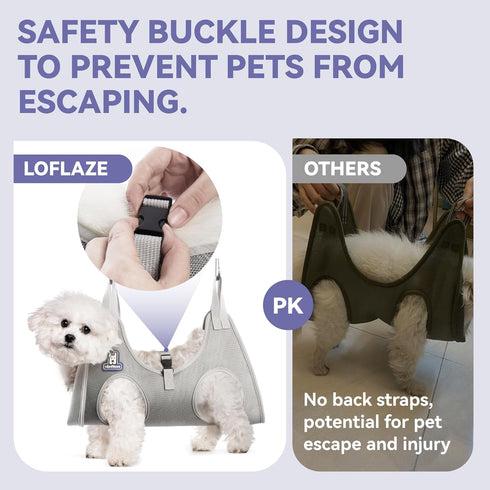 Loflaze Hammock Trimmer Trimming Hammock Dog Grooming Harness for Dogs & Cats with Pet Nail Clipper - Cat Hanger Sling