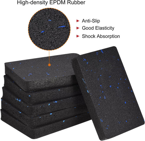 uxcell Treadmill Mat-4.7"x3.2" Exercise Equipment Mat for Floor Protection and Sound Reduction, Black Blue