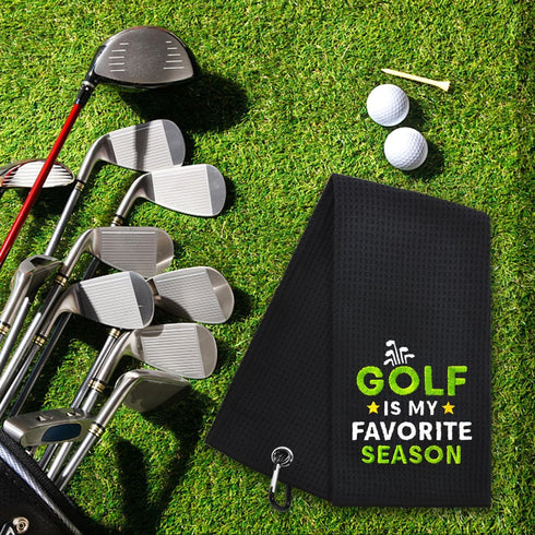 Hafhue Golf is My Favorite Season Towel | Embroidered Golf Accessories for Men & Women
