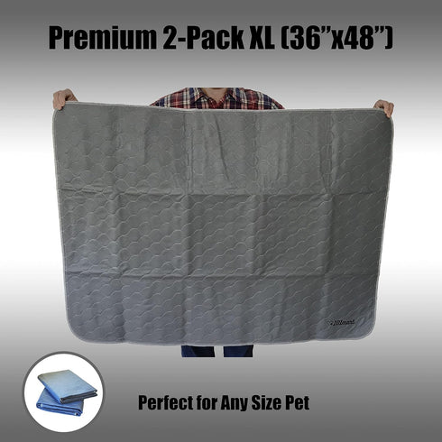 101mart 2-Pack Premium Washable Reusable Dog Pee Pads| Multi-Purpose Super Absorbent Leak-Proof Non-Slip Mat for Potty