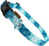 Cute Floral Pattern Dog Collar, Soft Adjustable with Quick Release Buckle (XS, Neck 9-13", Width 3/8", Hawaiian Blue)
