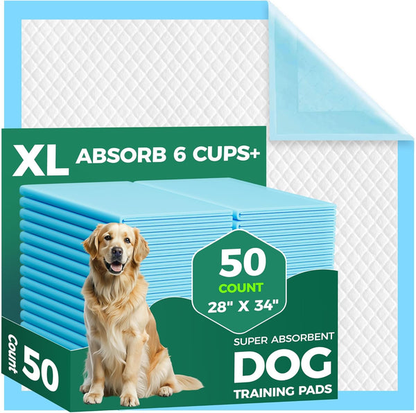 YOPETKI 50 Count Dog Pee Pads Extra Large- 28" x 34", Super Absorbent