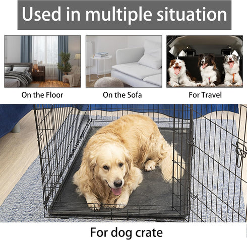 KHONSU PET Dog Bed Mat, Reversible Crate Pad, Ultra Soft Cozy Sleeping Mat, XXXL (54”x33”)