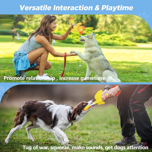 Vitscan Durable Dog Toys for Aggressive Chewers, Indestructible Squeaky Toys for Large Dogs, Interactive Puppy Toys