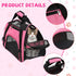2 Pcs Soft Sided Pet Carrier, Airline Approved for Cats and Small Dogs, Portable Travel Bags (Pink, Purple)