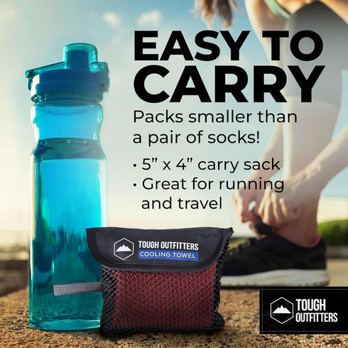 Tough Outdoors Cooling Towel - Ice Wrap & Sweat Rag for Neck & Face, Perfect for Gym, Yoga & Sports