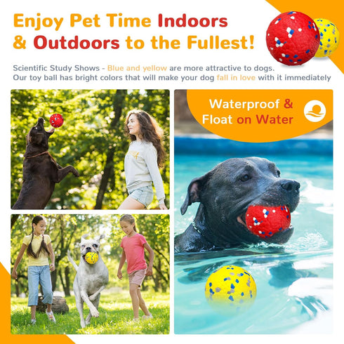 2 Pack Dog Balls, Upgraded Indestructible Dog Toys for Aggressive Chewers Large Breed, Tennis Balls for Dogs, Tough Strong Dog Ball Toy, Durable Medium Large Big Dog Toys Bouncy Pet Chew Ball