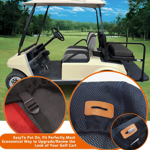 Golf Cart Front Seat Cover for Club Car DS (2000.5 and Up) - Durable Polyester Fabric, Breathable Washable Seat Cover