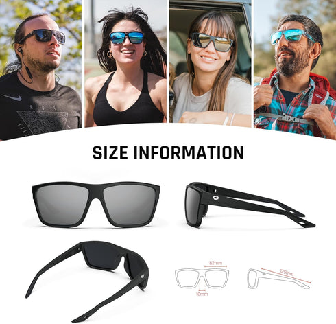 TOREGE Polarized Sports Sunglasses for Men Women, UV Protection Wraparound Lightweight for Fishing Golfing NAUTILUS