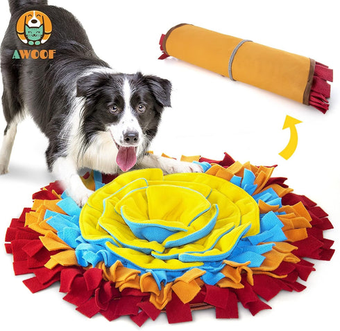 AWOOF Pet Snuffle Mat for Dogs, Interactive Feed Game for Boredom, Encourages
