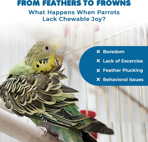 SunGrow Medium Chewing Parrot Toy, Colorful Chew Toy for Cockatoos, African Grey, Macaws, and Amazon Parrots