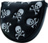 Golf Club Skull Skeleton Mallet Putter Cover, Magnetic Closure PU Leather Headcover