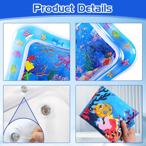 2 Pack Water Sensory Play Mat for Cat, Upgraded Thickened Dog Water Play Mat with PVC Scratch, Anti-Scratch Design Pet
