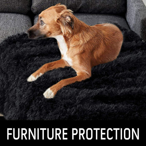 LOCHAS Luxury Fluffy Dog Blanket, Extra Soft Warm Sherpa Fleece Pet Blanket for Dogs Cats, Plush Faux Fur Throw Cover,