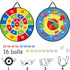 TOMYOU 26" Dart Board for Kids with 16 Sticky Balls, Double Sided Dinosaur Dart Board, Indoor Outdoor