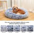 Bedfolks Calming Donut Dog Bed, 30 Inches Round, Fluffy Anti-Anxiety Plush Bed, Machine Washable, Navy Blue