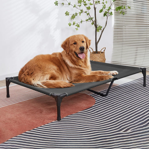 Pettycare Heavy Duty Elevated Outdoor Dog Bed for Large Dogs XL, Waterproof Cooling Bed with Washable Teslin Mesh