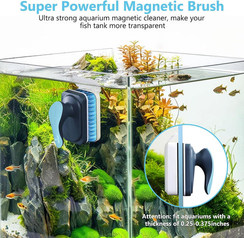2 fishkeeper Aquarium Magnetic Glass Cleaner, Fish Tank Algae Magnet Cleaning Tool with Algae Scraper for Glass