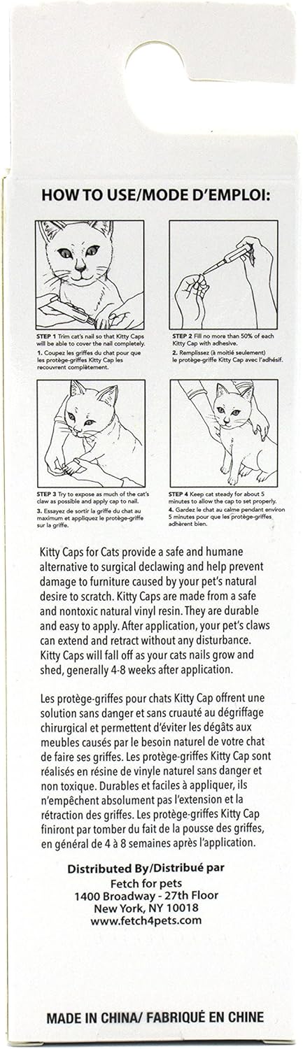 Kitty Caps Nail Caps for Cats, Safe & Stylish Alternative to Declawing, X-Small (Under 5 lbs), Black with Gray Tips