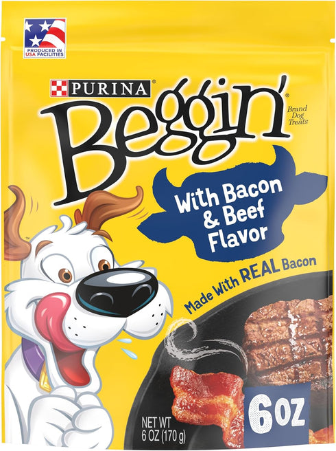 Purina Beggin' Strips With Real Meat Dog Treats With Bacon and Beef