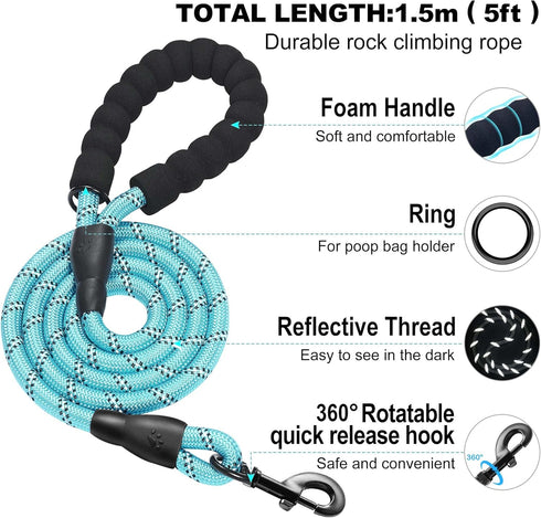 Dog Harness with Leash Set, No Pull Adjustable Reflective Step-in Puppy Harness with Thickened Padded Vest for