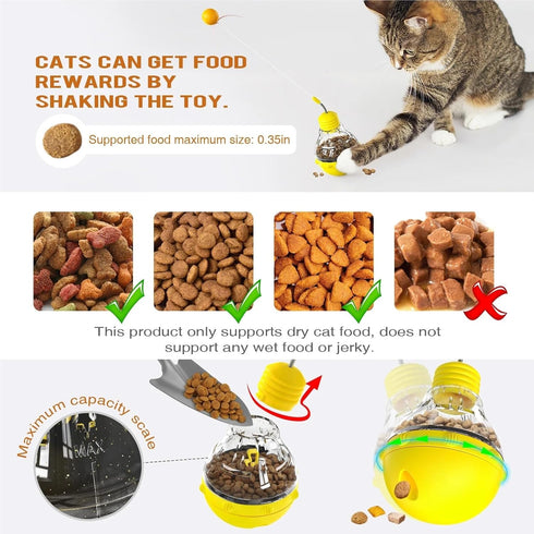 RXJPASD Boredom Buster Cat Interactive Feeder Toy, Tipping & Spinning Action Food Play Toy for Cats(Purple)